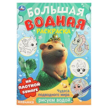 13-020-96 Чудеса подводного мира . Водная раскраска малышам. 235х325мм. Скрепка. 8 стр.
